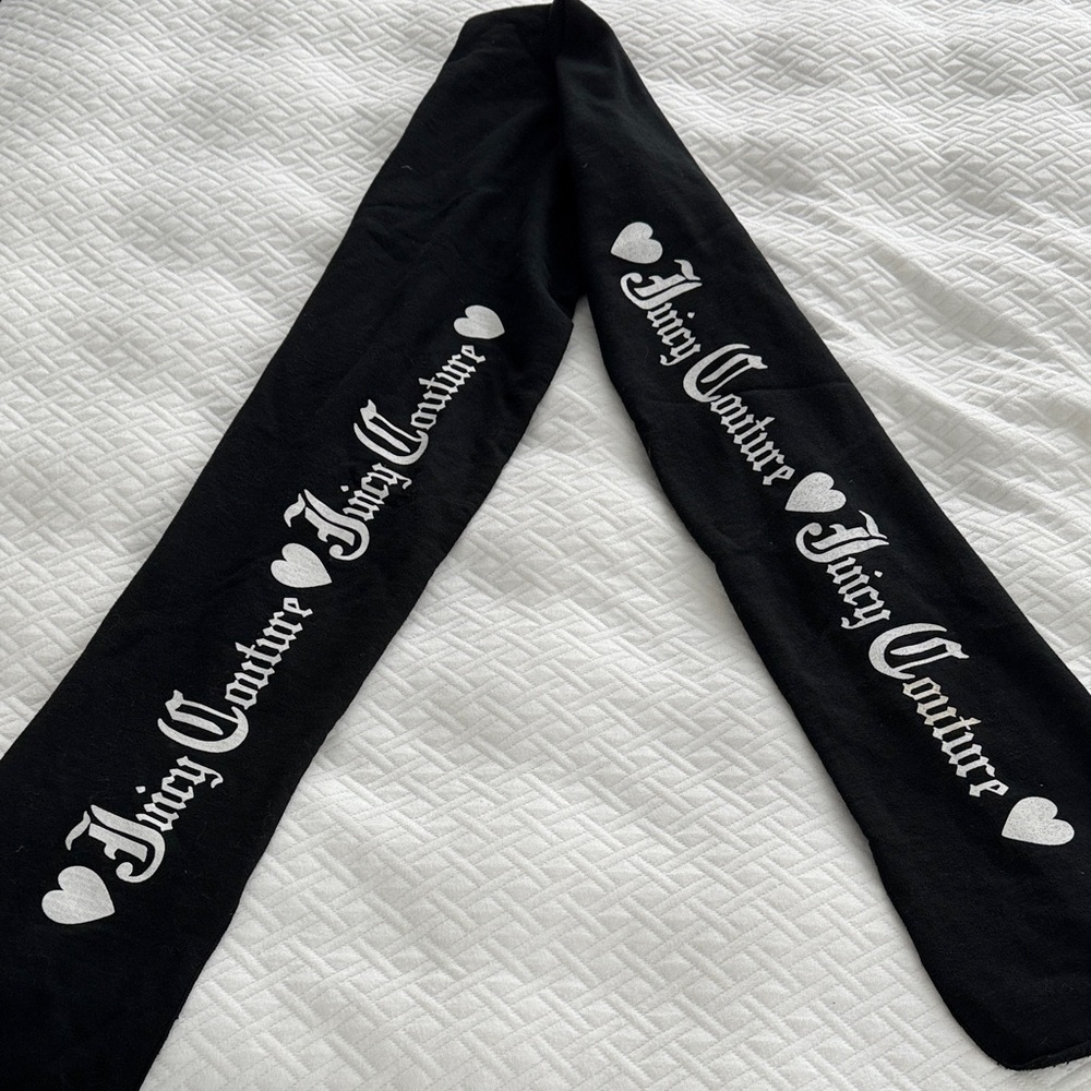 Authentic Juicy Couture Black and White Logo Scarf O/S